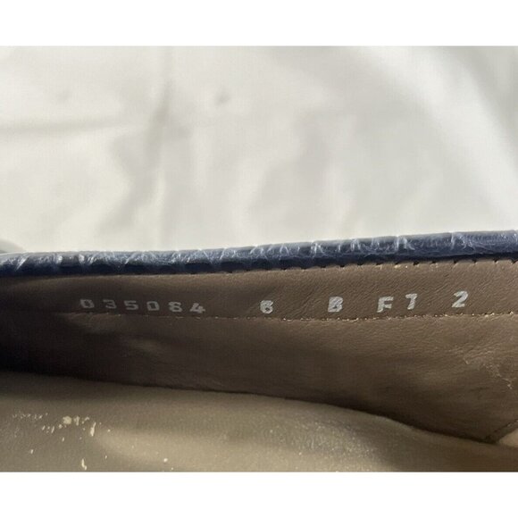 Cole Haan Womens Flats Trillby Driver Penny Loafer Croc Embossed Blue 5 - Picture 12 of 14